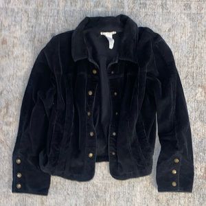 Vintage Navy Blue Corduroy Jacket with Bronze Buttons: Size XL